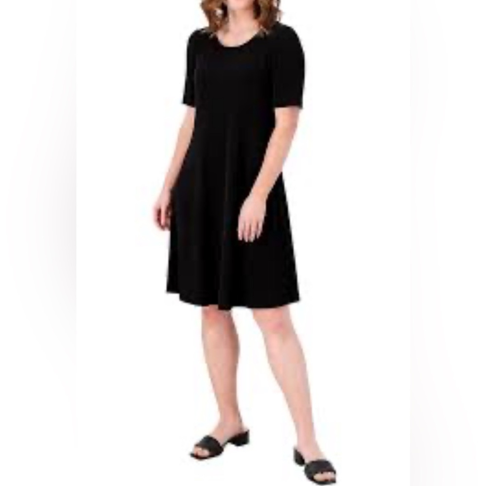 Susan Graver Black A-Line Midi Dress